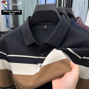 TUCANO | Dad-friendly Long Sleeve Lightweight Stripe Polo Shirt