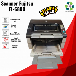 Scanner Fujitsu Fi-6800 A3 – High Speed 130 PPM Support dengan  Windows 7.10.11 Max A3