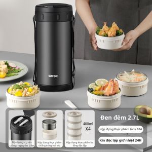 Supor | Hộp Cơm Bằng Phẳng Dài Giữ Nhiệt Có Thể Mang Đi