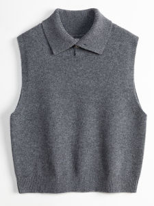 Áo Len Dệt Kim Không Tay Thời Trang Thường Ngày Áo Khoác Ngoài Mùa Thu Áo Len Dệt Kim Cạp Cao Ôm Vừa Vặn Đa Năng Cho Nữ