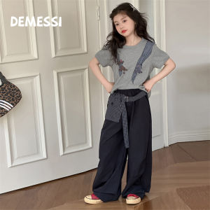 Girls Short Sleeve T-Shirt and Wide Leg Pants Set