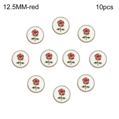 10Pcs High Quality DIY Clothing Accessories Decoration Button Shirt Buttons Rose Metal Buttons Sewing Accessories