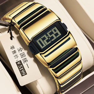 Swiss brand POEDAGAR luxury mens watch original waterproof tungsten steel chronograph alarm clock electronic watch