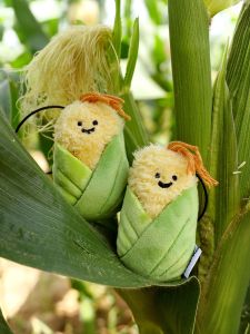 Scrawl Corn Rain over the Mountain Original Corn Stuffed Pendant Cute Package Pendant Funny Keychain Doll Little Doll