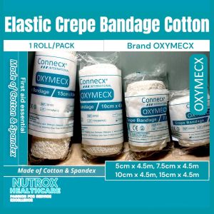 Crepe Bandage Elastic Cotton and Spandex/First Aid 5cm/7.5cm/10cm/15cm wt length 4.5m