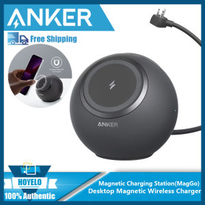 Anker Magnetic Desktop Charging Station(MagGo) 637 Magnetic Wireless Charger for iPhone15-12 Series 8-in-1 Power Strip with 3 AC2 USB Aand 2 USB CMax 65W Power Delivery Desktop Accessory for MacBook Pro