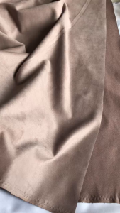 Vải Da Lộn Màu Nâu Nhạt Khổ 1m38 - Đanh Mềm Rũ Co Giãn 4 Nhẹ Chiều - Đồ Thiết Kế Áo Kiểu