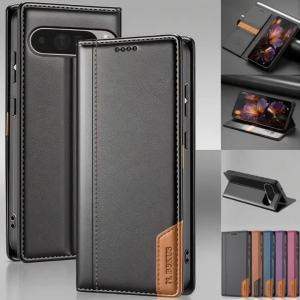 Ví Da Từ Tính RFID Sang Trọng Dành Cho Google Pixel - Vỏ Có Khe Cắm Thẻ Và Chân Đế Lật Tương Thích Với Nhiều Mẫu Mã
