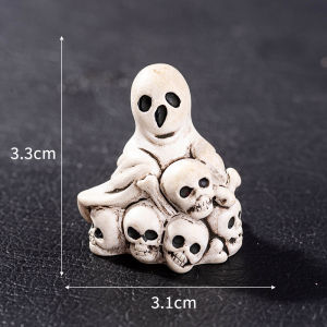 Halloween Decoration Skeleton Head Mummy Resin Figure Terrifying Home Desktop Creative Decorations Office Space Small Ornaments