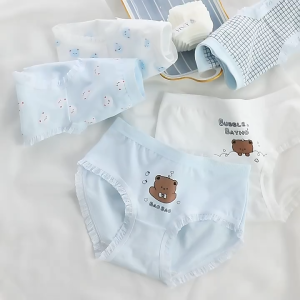 (ST 22) Mẫu CTG16-từ 30-60 kg Sét 5 Quần Chíp Tam Giác Quần Lót Bé Gái Mẫu Gấu Xanh Kháng Khuẩn chất Cotton mềm mịn an toàn cho bé