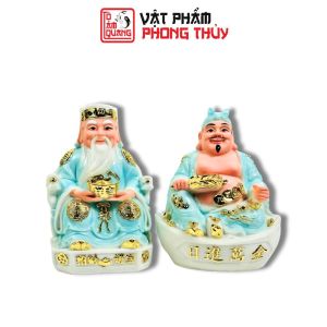 Cặp Thần Tài Thổ Địa Lộc Trời mệnh thủy đá cao cấp phong thủy để trang trí bàn thờ hút tài lộc may mắn TÔ TÂM QUANG