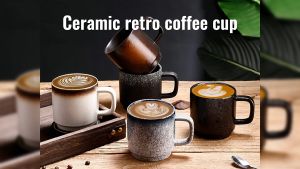 SOLEED Cangkir Kopi Teh Keramik Japanese Rustic Ceramic Mug 300Ml Dz03