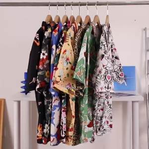 Outdoor Beach Style Full Print Pink Flower Shirt Mens Sports Casual Couple Short Sleeve ins Shirt