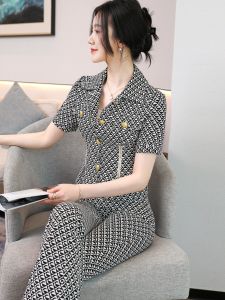 MUBEELE | ชุดแฟชั่นฤดูร้อนสำหรับผู้หญิง ชุดเสื้อสั้นและกางเกงขายาวทรงหลวมพิมพ์ลายดอกไม้ ทรงเข้ารูป เอวสูง ทรงหลวม ทรงเข้ารูป