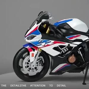 3151:12 Scale BMW S1000RR Alloy Motorcycle Model Diecast Car Lovers Collection Kids Birthday Gift Metal Boys Toys