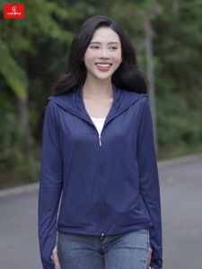 Áo Chống Nắng nữ CARDINA Ice text 2 lớp công nghệ cool max chống tia UV tia cực tím 4NHF02
