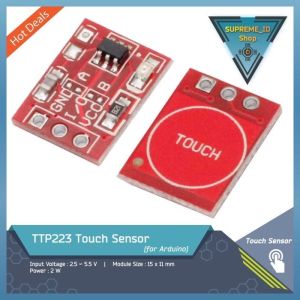 Saklar Sentuh Touch Sensor Capacitive TTP223 Switch Arduino 1 Channel Saklar sentuh 1 channel (1 tombol) dengan sensor capacitive TTP223