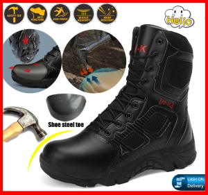 New Work Boots Safety Steel Toe Shoes Mens High Cut Boots Anti-smashing Anti-puncture Boots Wear-resistant Safety Boots Riding Boots Duty boots Tactical Boots Work Shoes