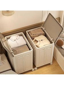 Large Capacity Hinged Cover Clothes Storage Box Bedroom Blanket Organizer Foldable Storage Cabinet Household Use