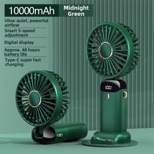 Portable Mini Digital Display Fan Handheld Rechargeable USB Small Electric Fan for Children Students Office Desk Bed 1307