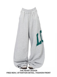 American Style Vintage Letter Print Sports Sweatpants Womens Loose Wide Leg Casual Pants Autumn New Style Comfortable Fit
