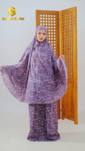 Mukena Travelling Parasut Terusan Korea MIni Pouch  Wanita Bahan Adem Terbaru Mewah Dewasa Jumbo