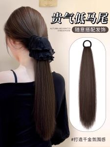 Low Ponytail Wig Women Integrated Fake Hair Gentle Korean Straight Hair Ponytail High And Low Fake Braid Hair Extensions