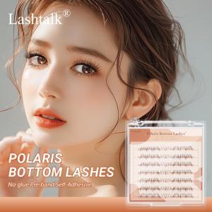 Lashtalk 1Box Polaris Style Self Adhesive DIY Eyelash Bottom Lash Clusters 56 Clusters No Glue and Remover One-Step Press On Pre-Glued Self Stick Lower Lashes 0.07 B Curl 4-7mm