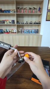 เชื่อมพ่นกลาง หัวฉีดเปลวไฟ พับได้ และเตาแก๊สมินิสแควร์