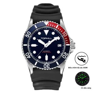 Đồng Hồ Lặn TOPHILL 300M Dành Cho Nam Đồng Hồ Đeo Tay Cơ Tự Động Siêu Sáng Sapphire Crystal Nhật Bản NH35 Có Hộp Quà Tặng Lịch