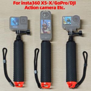 ขาตั้งเดี่ยวกล้องแอคชั่นแคมเมรามือจับลอยน้ำได้มือจับไม้เซลฟี่มือถือกันน้ำทุ่นลอยน้ำสำหรับ Insta360โกโปรอุปกรณ์เสริมกล้องกล้องแอคชั่นแคมเมรา DJI