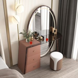 Normcore Bedroom Dresser Large and Small Apartment Type Fancy Makeup Table Modern Light Luxury Full-Length Mirror Storage Integrated Toilet Cabinet
