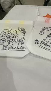 Túi vải tô màu Combo 5 túi vải tô màu kèm 6 bút lông (5 túi khác nhau) đồ chơi cho bé