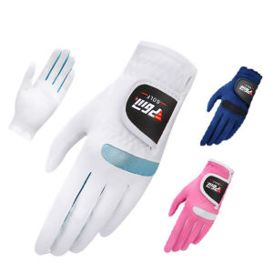 1 Pair Womens Golf Gloves Anti-slip Design Left and Right Hand Gloves Ladies Breathable Soft Sports Gloves Granules Microfiber Cloth