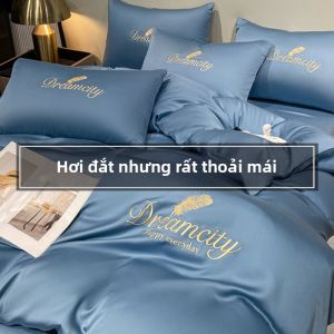 MANCAI | Bộ Đồ Chăn Ga Gối Mùa Hè Bằng Lụa Băng Cao Cấp