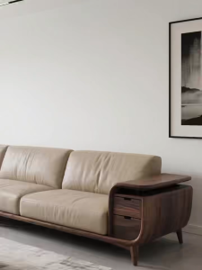 Northeast Black Walnut Solid Wood Sofa Coffee Table Set Household Living Room Villa HomeStay Song Literary Ameicity Furniture