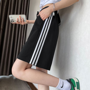 High Waist Sports Shorts Women Summer Thin Slimming A-Line Five-Quarter Casual Outerwear Straight Leg Pants Korean Style