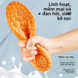 MONLEYTA | Miếng lót giày thể thao đàn hồi cao thoáng khí chống mùi hấp thụ mồ hôi dày thoải mái khi đứng lâu giảm sốc cho nam