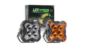 4Inch Led Work Light Two-color 6000K 3000K Car Headlight Fog Light Running Light 80V for Truck Off-road Vehicle Work Light