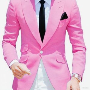 Solid Color Slim Fit Blazer for Men Peak Lapel Single Breasted Elegant Dinner Jacket Smoking Suit for Wedding And Business