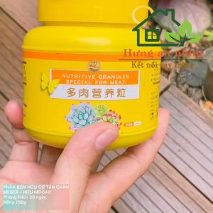 Lọ 100g/250g Phân bón hữu cơ tan chậm Meger mập lá to lá tăng màu tốt rễ ngừa thối rễ dành các loại cây mọng nước