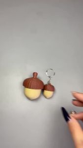 Acorn Button Clickers Fidget Toy Keychain Mini 3D Printing Toys Portable Finger Button Key Ring Decompression Gifts Adults Amagi