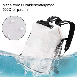 Waterproof Backpack Dry Bag Backpack 32L，Waterproof Bag with Cushioned and Adjustable Straps with Waterproof Phone Case