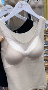 Áo Len Lót Ngực Không Dây Màu Khối Chuyển Biến Mùa Đông Mới V-neck Đa Năng Làm Thon Gọn Ấm Áp Lót Điện Cho Nữ