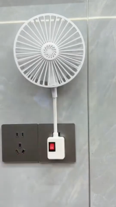 Quạt 3 Cánh Mini Cắm Điện Có Lồng Bảo Vệ Xoay 360 Độ Lắp Đặt Phòng Bếp Phòng Điều Hòa