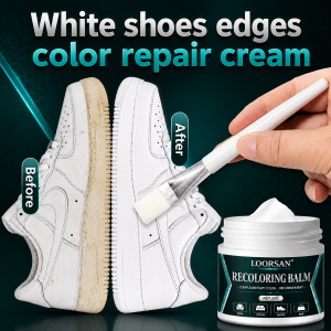Leather Shoe White Recolor Paste 35g Sneaker Edge Touch-Up Balm with Applicator Brush - Oxidation Stain Scratch Refinishingg