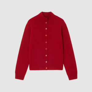 ICICLE | Knitted Cashmere Red Cardigan Sweater