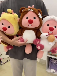 gấᴜ Bông Hải Ly Loopy Cosplay Cún gấᴜ Trúc Hải Li Đội Mũ Hoạt Hình Pororo Vải Mền Mịn Size To K3T1