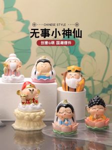 Lucky Fairy Mini Decoration Office Desktop Car Center Console Decorative Wealth Attracting Buddha Resin Cartoon Style Gift