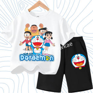 52TOYS | Doraemon Children T-shirt Set Cute Cartoon Tees Boy Girl Short Sleeves Shorts 2pcs Set Kid Top 2026 Summer Clothes Birthday Gift